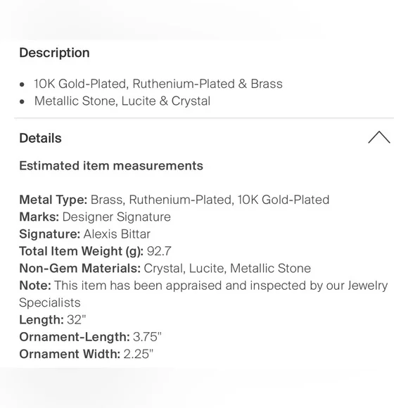 Alexis Bittar Panther pendant necklace - beautiful and unique - Picture 5 of 5